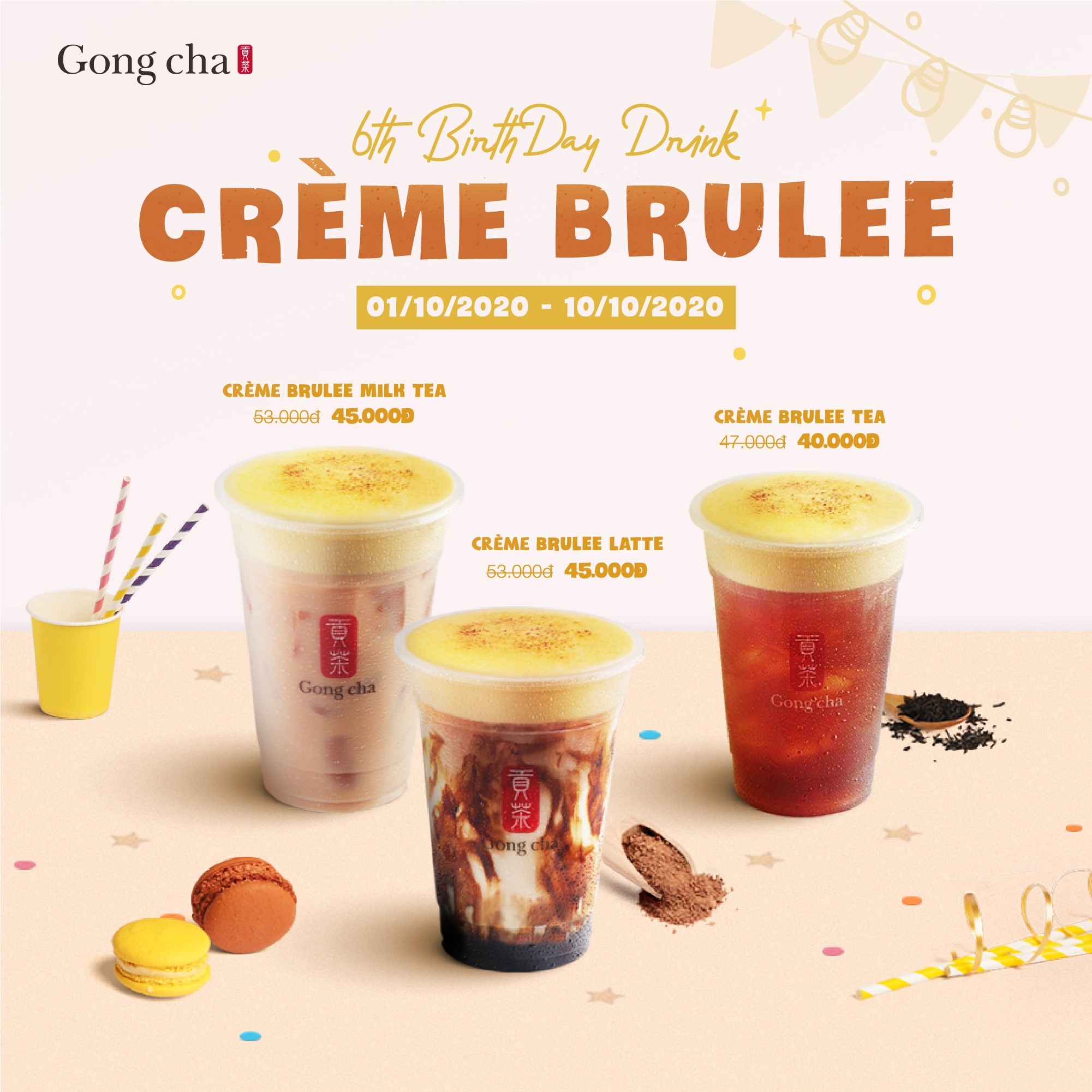 Gong Cha Ra Mắt Cream Brulee Series Trong Dịp Sinh Nhật 6 Tuổi - Gigamall