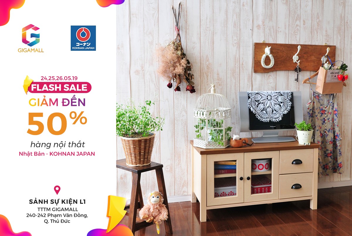 GIẢM GIÁ ĐẾN 50% HÀNG NỘI THẤT NHẬT BẢN - KOHNAN JAPAN - GIGAMALL